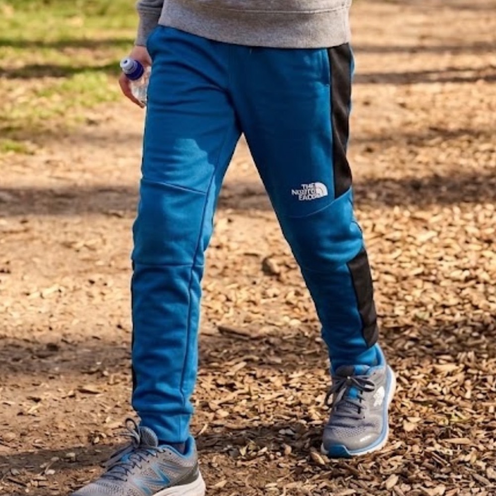 The North Face | Boys Kids Youth Blue Navy Colorblock Jogger Pants, Large 14/16